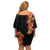 Hawaii Tropical Flowers Tribal Pattern Off Shoulder Short Dress No4 LT9 - Polynesian Pride