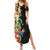 Hawaii Tropical Flowers Tribal Pattern Summer Maxi Dress No5 LT9 Women Black - Polynesian Pride