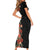 Hawaii Tropical Flowers Tribal Pattern Family Matching Short Sleeve Bodycon Dress and Hawaiian Shirt No6 LT9 - Polynesian Pride