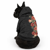 Hawaii Tropical Flowers Tribal Pattern Pet Hoodie No6 LT9 - Polynesian Pride