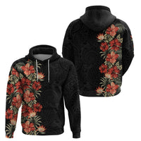 Hawaii Tropical Flowers Tribal Pattern Zip Hoodie No6 LT9 - Polynesian Pride