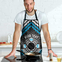 Personalised Aotearoa Niho Taniwha Motif Apron Blue Style - Polynesian Pride