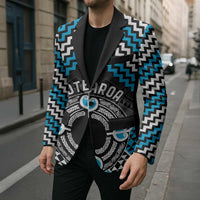Personalised Aotearoa Niho Taniwha Motif Blazer Blue Style - Polynesian Pride