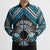 Personalised Aotearoa Niho Taniwha Motif Bomber Puffer Jacket Blue Style - Polynesian Pride