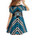 Personalised Aotearoa Niho Taniwha Motif Family Matching Mermaid Dress and Hawaiian Shirt Blue Style
