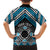 Personalised Aotearoa Niho Taniwha Motif Family Matching Tank Maxi Dress and Hawaiian Shirt Blue Style