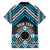 Personalised Aotearoa Niho Taniwha Motif Family Matching Tank Maxi Dress and Hawaiian Shirt Blue Style
