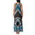 Personalised Aotearoa Niho Taniwha Motif Family Matching Tank Maxi Dress and Hawaiian Shirt Blue Style