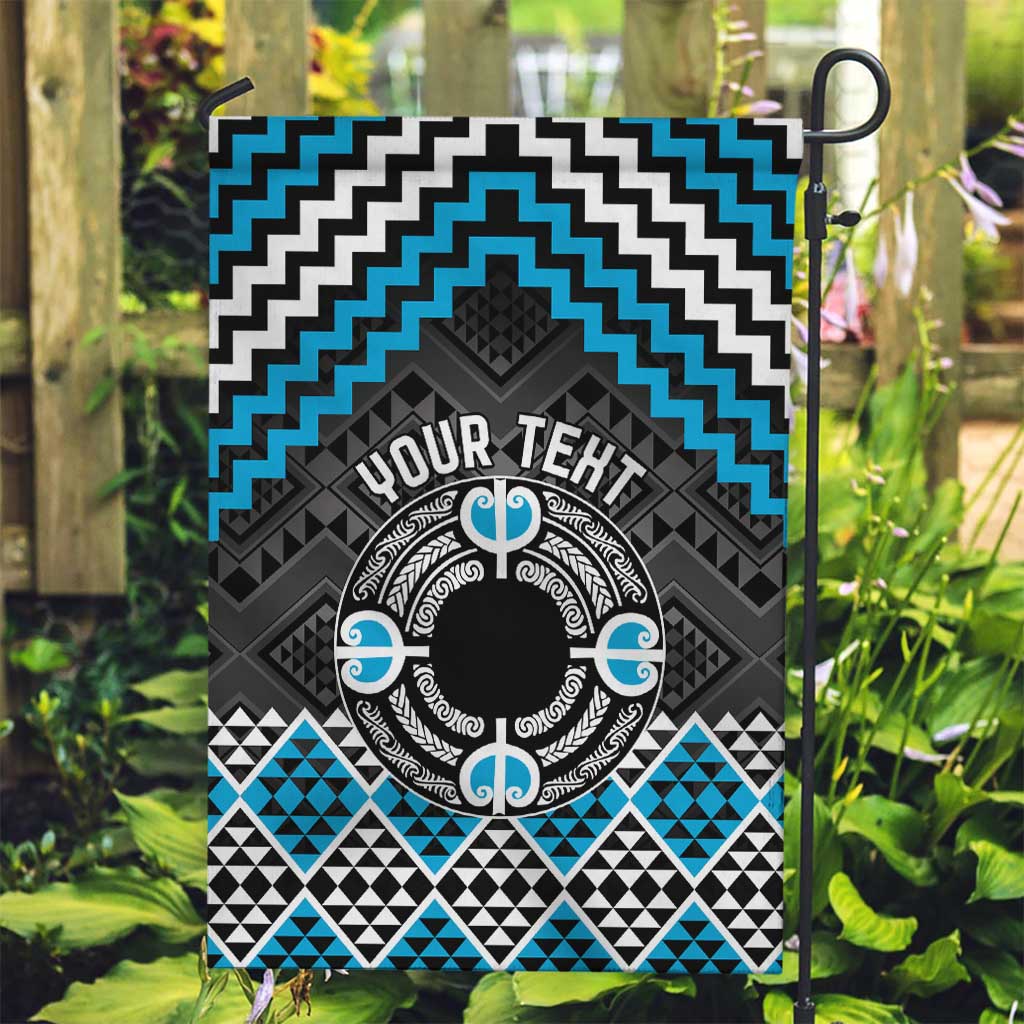 Personalised Aotearoa Niho Taniwha Motif Garden Flag Blue Style
