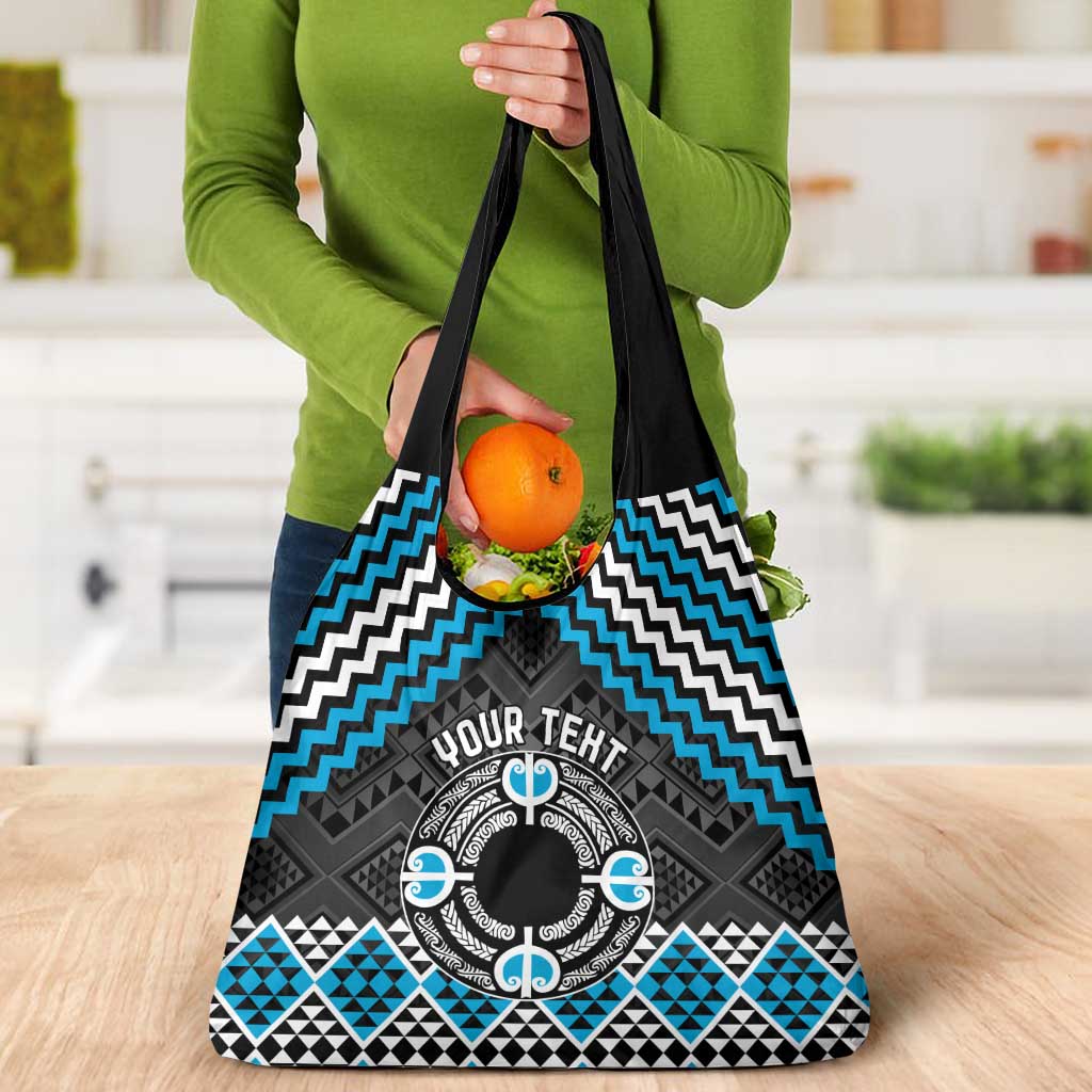 Personalised Aotearoa Niho Taniwha Motif Grocery Bag Blue Style