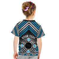 Personalised Aotearoa Niho Taniwha Motif Kid T Shirt Blue Style