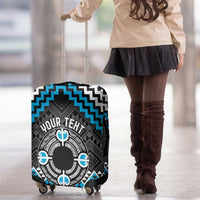 Personalised Aotearoa Niho Taniwha Motif Luggage Cover Blue Style
