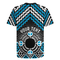 Personalised Aotearoa Niho Taniwha Motif Rugby Jersey Blue Style