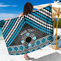 Personalised Aotearoa Niho Taniwha Motif Sarong Blue Style