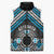 Personalised Aotearoa Niho Taniwha Motif Sleeveless Puffer Jacket Blue Style - Polynesian Pride
