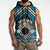 Personalised Aotearoa Niho Taniwha Motif Sleeveless Zip Hoodie Blue Style - Polynesian Pride
