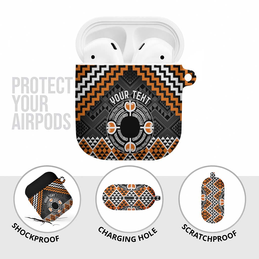 Personalised Aotearoa Niho Taniwha Motif AirPods Case Gold Style - Polynesian Pride