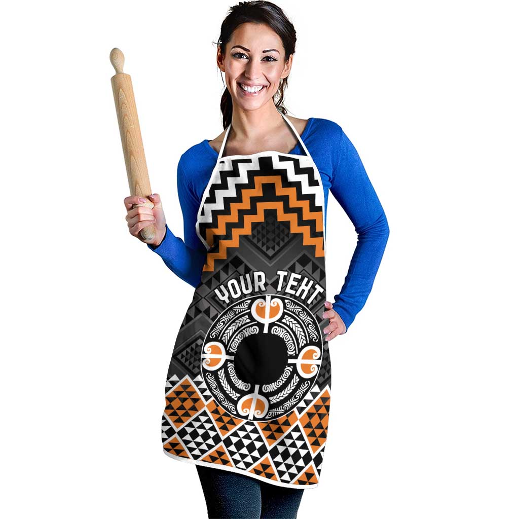 Personalised Aotearoa Niho Taniwha Motif Apron Gold Style - Polynesian Pride