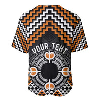 Personalised Aotearoa Niho Taniwha Motif Baseball Jersey Gold Style