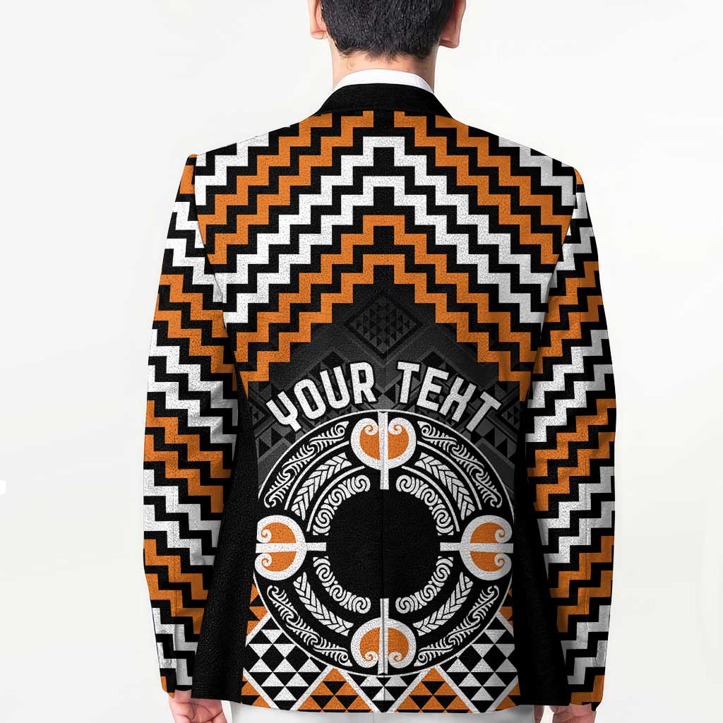 Personalised Aotearoa Niho Taniwha Motif Blazer Gold Style - Polynesian Pride