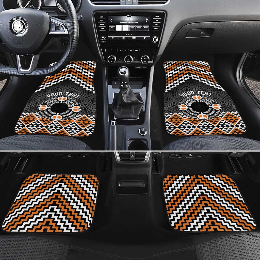 Personalised Aotearoa Niho Taniwha Motif Car Mats Gold Style