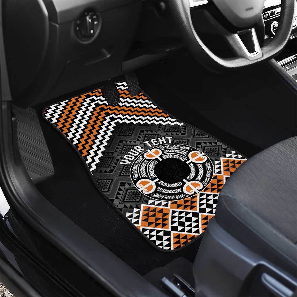 Personalised Aotearoa Niho Taniwha Motif Car Mats Gold Style