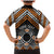 Personalised Aotearoa Niho Taniwha Motif Family Matching Mermaid Dress and Hawaiian Shirt Gold Style