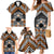 Personalised Aotearoa Niho Taniwha Motif Family Matching Mermaid Dress and Hawaiian Shirt Gold Style