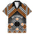Personalised Aotearoa Niho Taniwha Motif Family Matching Short Sleeve Bodycon Dress and Hawaiian Shirt Gold Style