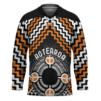Personalised Aotearoa Niho Taniwha Motif Hockey Jersey Gold Style - Polynesian Pride
