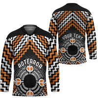 Personalised Aotearoa Niho Taniwha Motif Hockey Jersey Gold Style - Polynesian Pride