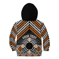 Personalised Aotearoa Niho Taniwha Motif Kid Hoodie Gold Style