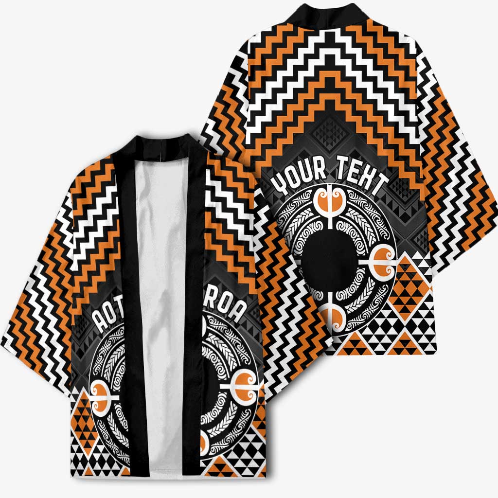 Personalised Aotearoa Niho Taniwha Motif Kimono Gold Style - Polynesian Pride