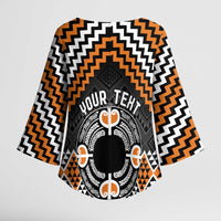 Personalised Aotearoa Niho Taniwha Motif Kimono Sleeve Blouse Gold Style - Polynesian Pride