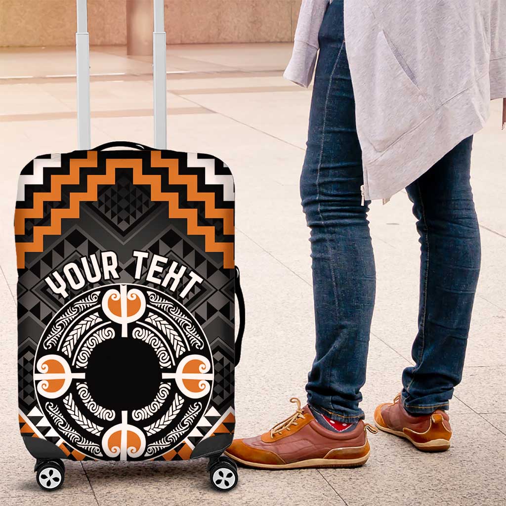 Personalised Aotearoa Niho Taniwha Motif Luggage Cover Gold Style LT9 Gold - Polynesian Pride