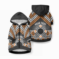 Personalised Aotearoa Niho Taniwha Motif Pet Hoodie Gold Style LT9 Zip-up Gold - Polynesian Pride