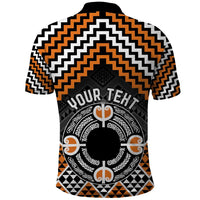 Personalised Aotearoa Niho Taniwha Motif Polo Shirt Gold Style