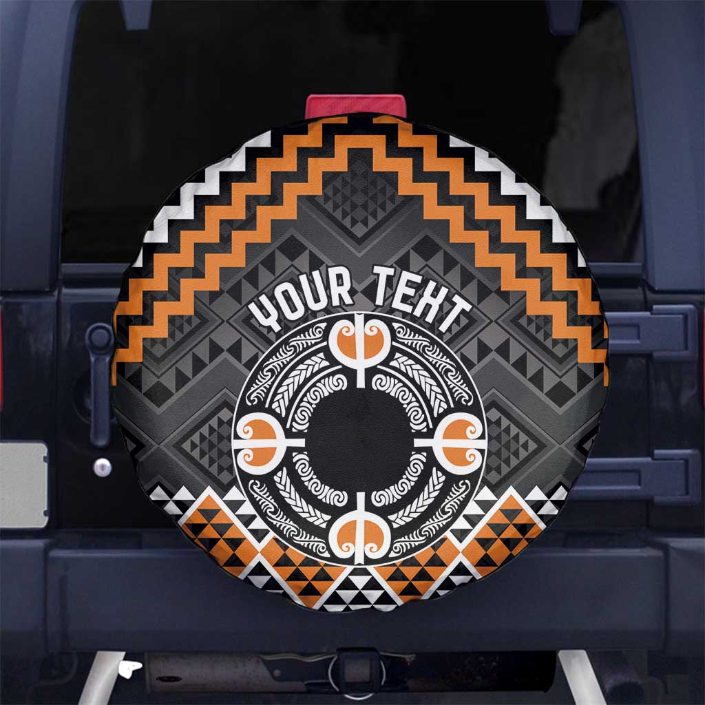 Personalised Aotearoa Niho Taniwha Motif Spare Tire Cover Gold Style