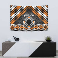 Personalised Aotearoa Niho Taniwha Motif Tapestry Gold Style