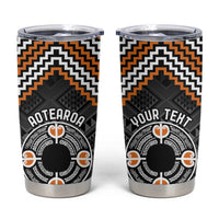 Personalised Aotearoa Niho Taniwha Motif Tumbler Cup Gold Style