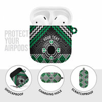 Personalised Aotearoa Niho Taniwha Motif AirPods Case Green Style - Polynesian Pride