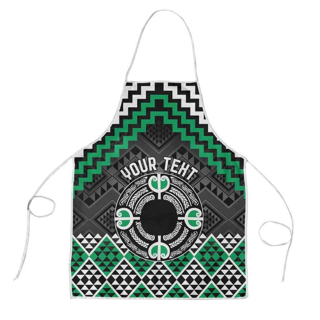 Personalised Aotearoa Niho Taniwha Motif Apron Green Style - Polynesian Pride