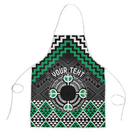 Personalised Aotearoa Niho Taniwha Motif Apron Green Style - Polynesian Pride