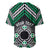 Personalised Aotearoa Niho Taniwha Motif Baseball Jersey Green Style