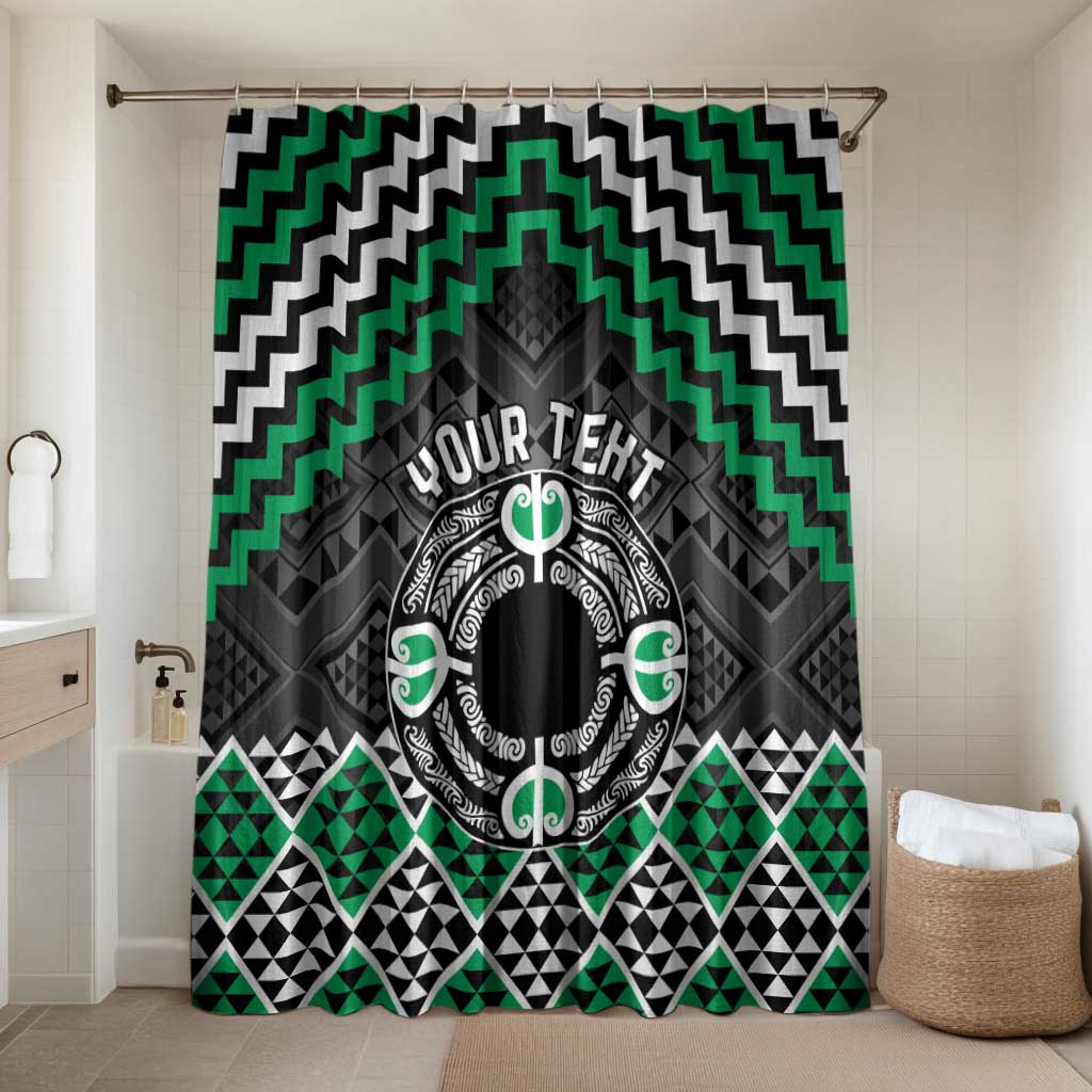 Personalised Aotearoa Niho Taniwha Motif Bathroom Set Green Style - Polynesian Pride