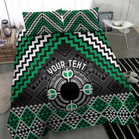 Personalised Aotearoa Niho Taniwha Motif Bedding Set Green Style LT9 - Polynesian Pride