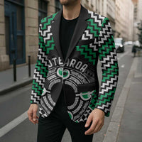 Personalised Aotearoa Niho Taniwha Motif Blazer Green Style - Polynesian Pride