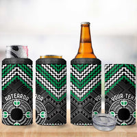 Personalised Aotearoa Niho Taniwha Motif 4 in 1 Can Cooler Tumbler Green Style