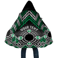 Personalised Aotearoa Niho Taniwha Motif Cloak Green Style - Polynesian Pride