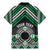 Personalised Aotearoa Niho Taniwha Motif Family Matching Mermaid Dress and Hawaiian Shirt Green Style